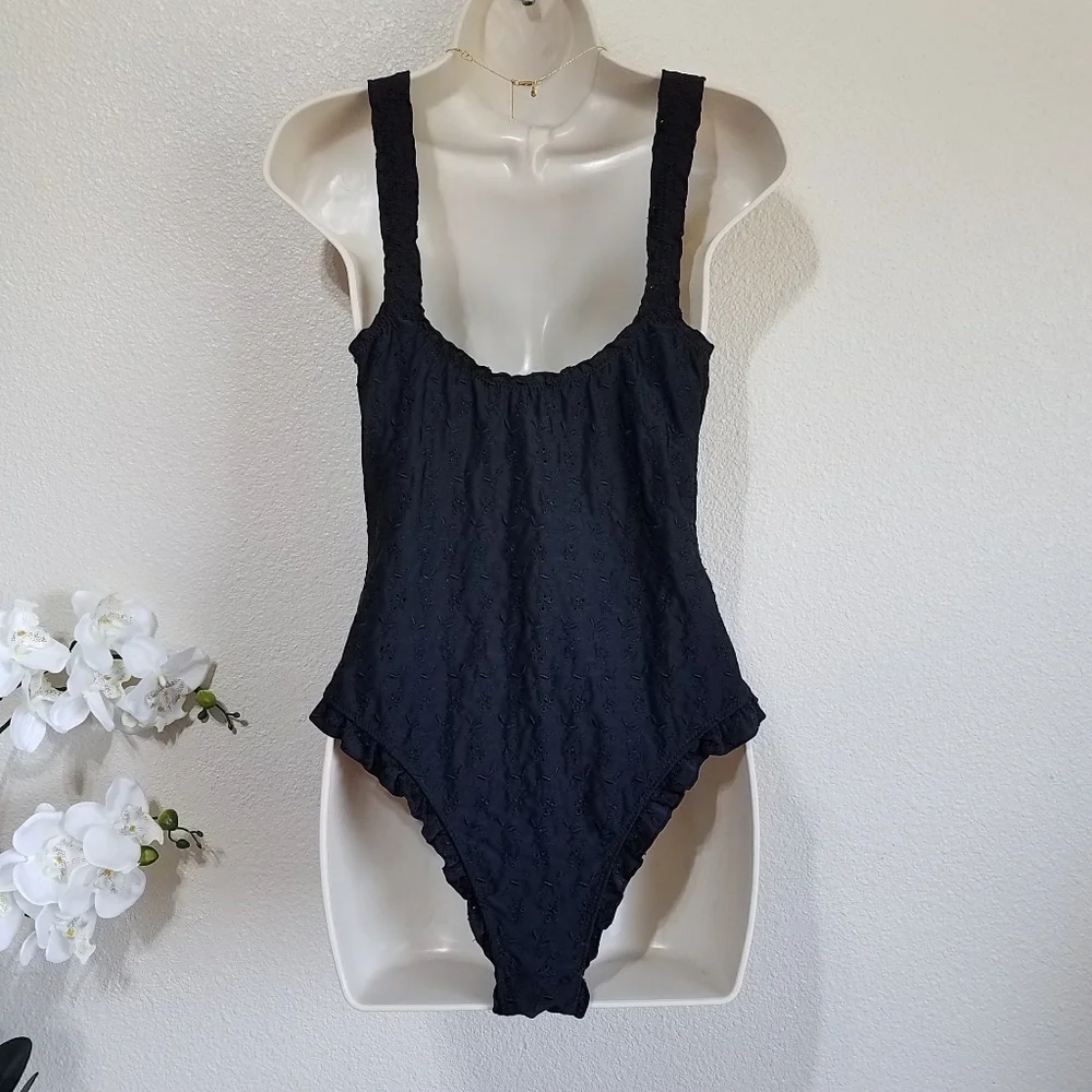 Frankies Bikinis Lucia Eyelet One-Piece Swimsuit